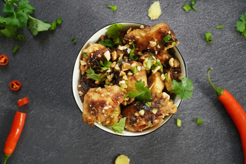 cooked food on white ceramic bowl
